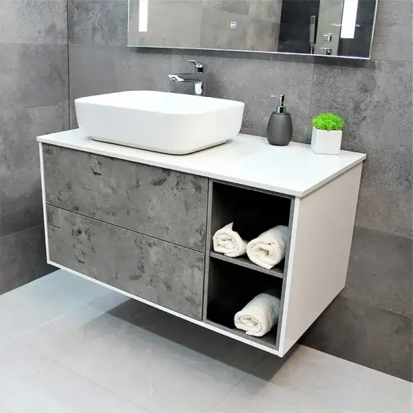 6 Тумба з раковиною REXON Ombra RX99CG/100 White/Concrete Grey