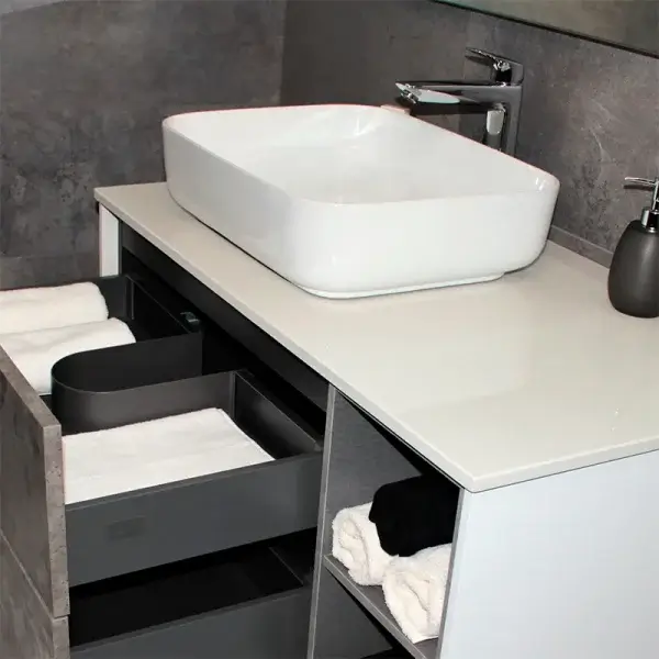 Тумба с раковиной REXON Ombra RX99ES/100 Glossy White/Concrete Grey - Зображення 12