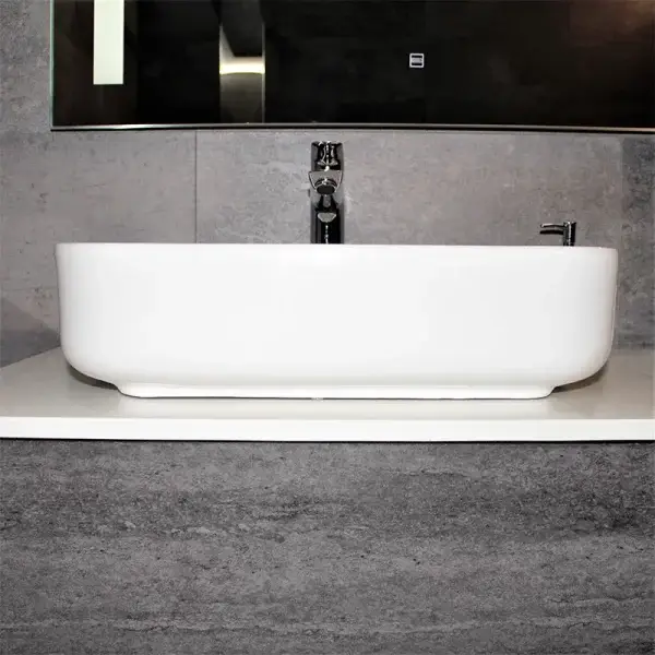 Тумба с раковиной REXON Ombra RX99ES/100 Glossy White/Concrete Grey - Зображення 8