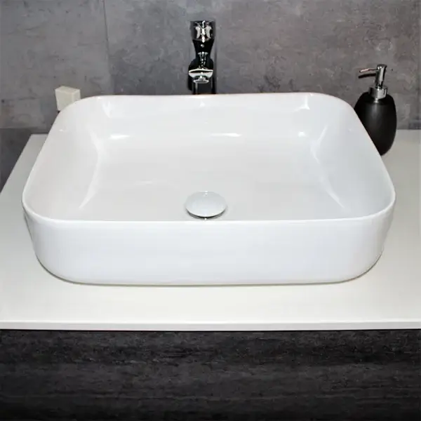 Тумба с раковиной REXON Ombra RX99ES/100 Glossy White/Concrete Grey - Зображення 7