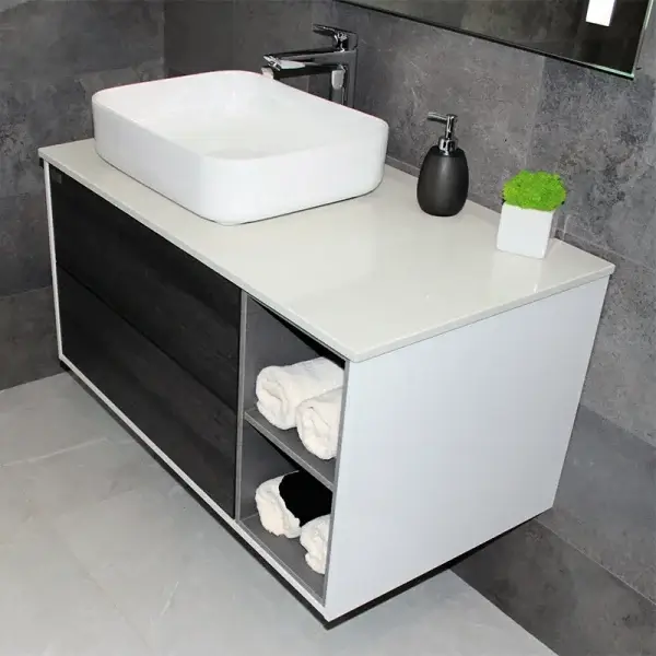 Тумба с раковиной REXON Ombra RX99ES/100 Glossy White/Concrete Grey - Зображення 4